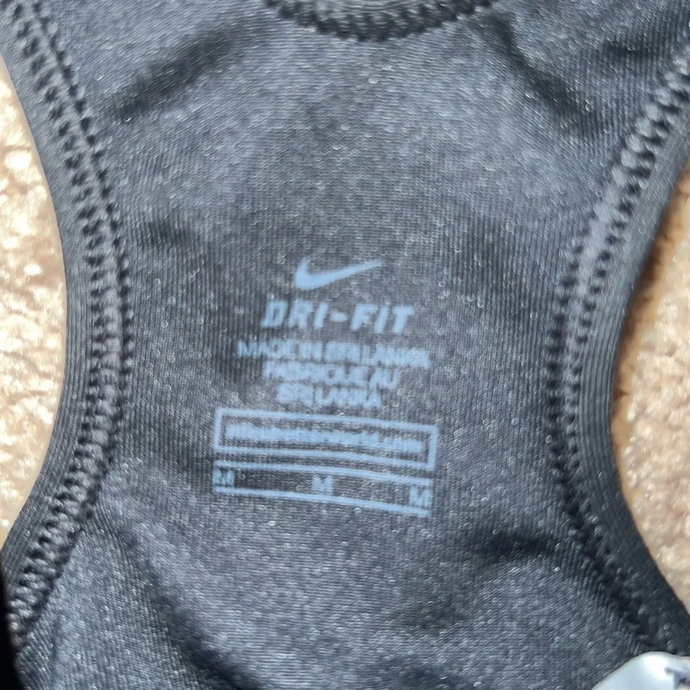 Nike Dr Fit Black Swoosh Racerback Bra Size Medium